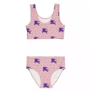 Burberry Girl's TB Noor Equestrian Knight-Print Two-Piece Bikini Swimsuit